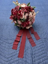 Ling’s Moment Faux Flower (bridal/wedding) Bouquet. Burgundy/Pinks. Original Box