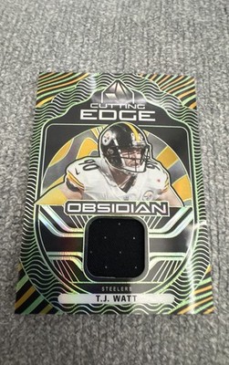 2021 Panini Obsidian - Cutting Edge T.J. Watt #CE-TJ Electric Etch Green /50 