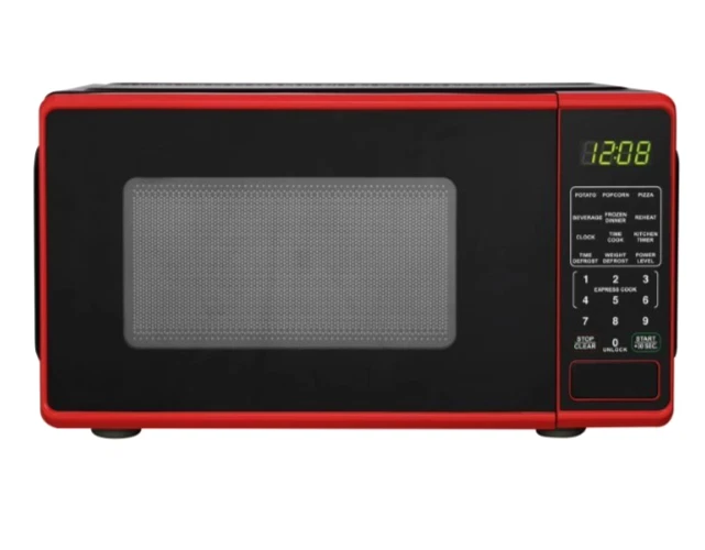 Mainstays 0.7 Cu ft Countertop Microwave Oven 700 Watts Red NEW