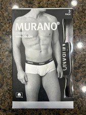 NWT Murano M 32-34 White Black Grey Low Rise Cotton Briefs 3 Pack