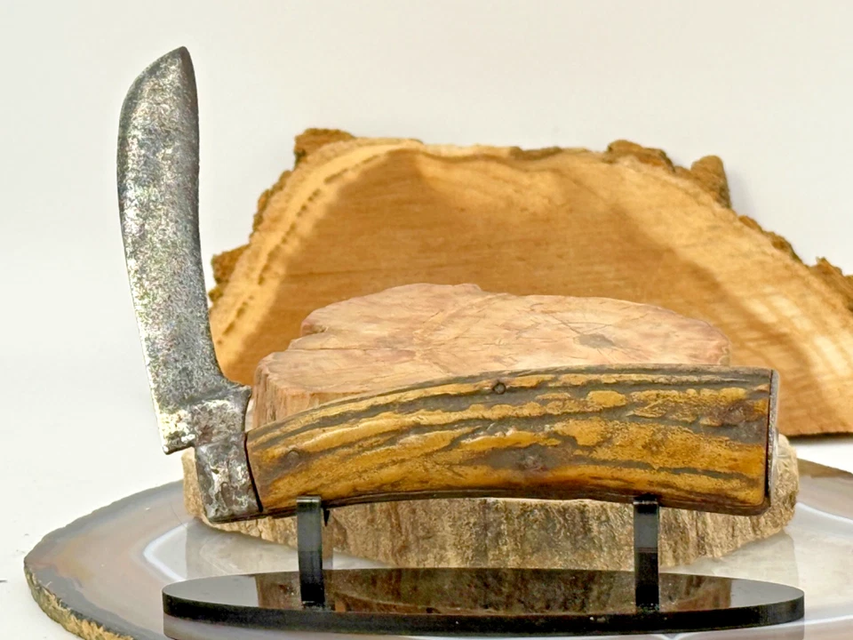 Antigua navaja de bolsillo podadora carey con mango de ciervo George Wostenholm IXL--2556,25 Foto 2 de 4