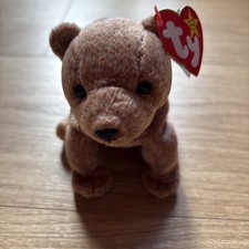 Ty Beanie Babies Pecan The Brown Bear With Tag Protector Retired Vintage 1999