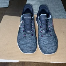 SKECHERS SLIP-INS Women Memory Foam Sneakers Navy Blue Size 9.5 SN149937