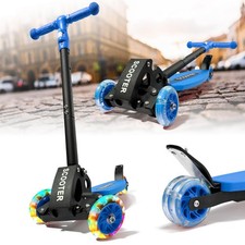 Patinete Hangmaicome para niños de 3 a 12 años estable ruedas iluminadas de tres ruedas