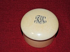 Vintage Tiffany & Co. Felt Lined Covered Round Trinket, Bureau Box, Porcelain?