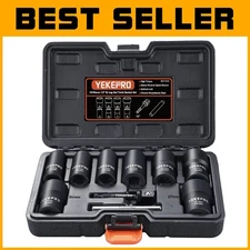 Durable 10-Pc Twist Lug Nut Remover Set - Perfect for Stripped & Rusted Bolts