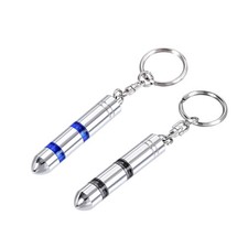 Anti-static Human Keychain Body ESD Keychain, Chrome Surface, Blue, Black