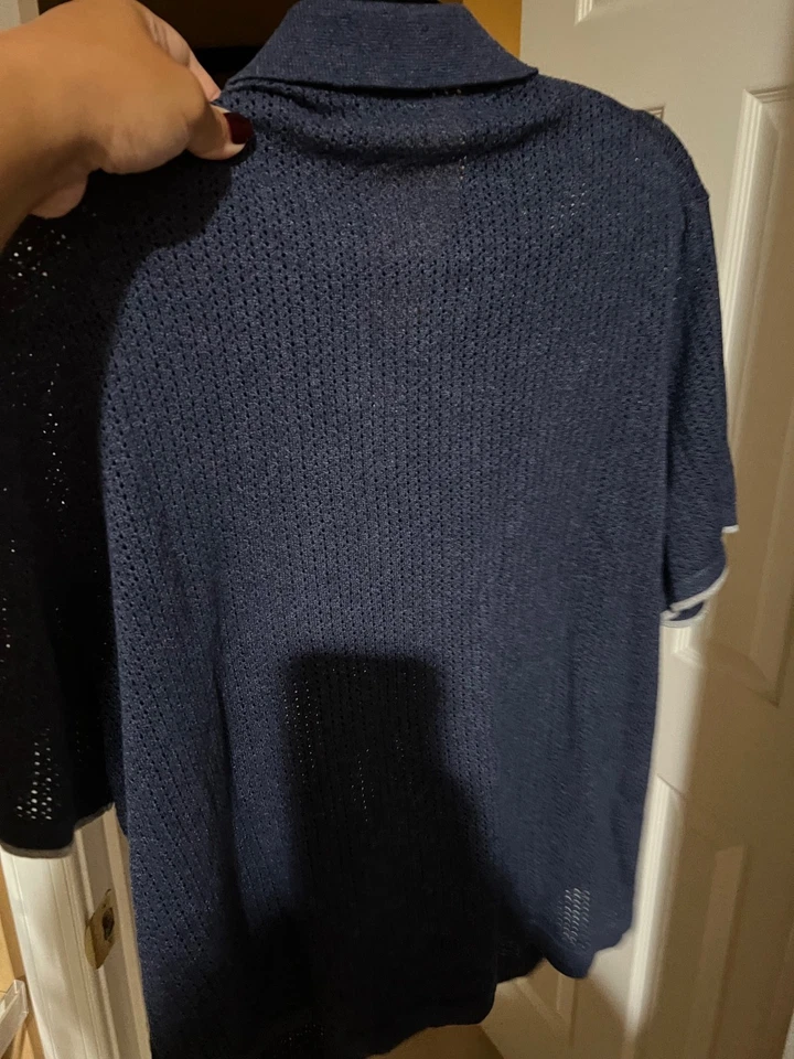 Polo Bruno Magli azul para hombre XL, nuevo con etiquetas Foto 3 de 4