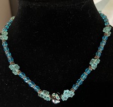 Blue Toned Glass Beaded Necklace in Perfect Condition