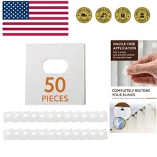 Clear Vertical Blind Repair Tabs - 25 Sets 50 Tabs, 2 Alcohol Wipes Strong Ad...