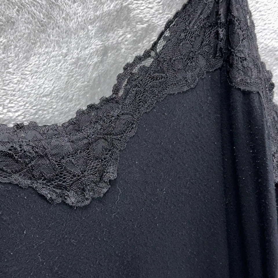 Cami Avenue Mujeres Y2K Borde de Encaje 22/24 Negro Preppy Años 90 Capas Elastizadas Capricho Foto 2 de 4