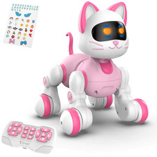 STEMTRON Programmable Remote Control Robot Cat for Kids Interactive Robotic Cat,