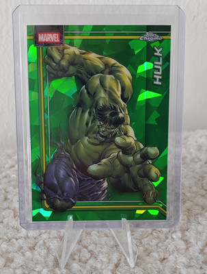 Topps Chrome 2026 Sapphir Marvel Hulk Karte 29/99 #050 Grün Colourmatch NM