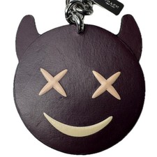 Coach Emoji Frisky Charm Burgundy Keychain NWT