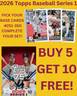 2026 Topps Baseball Series 1 BASE SINGLES #251-350 You Pick!