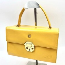 Borsa formale Gianni Versace gialla Sunburst manico superiore in pelle...