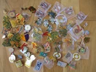 Lot of 70 Vintage Collectible Pin Pins LIons Club Sports Stamps & Misc