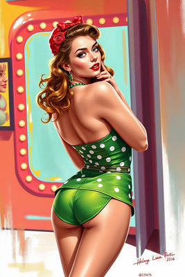 Sexy Pinup Girl 4 x 6 inch Unreal Print Collectible Photo UR100050