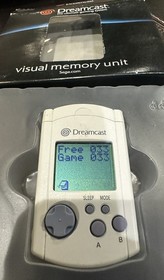 WORKING Sega Dreamcast White VMU OEM Visual Memory Unit NEW BATTERY'S  W/Cap#B27