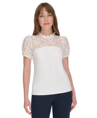 Tommy Hilfiger Womens Crewneck Puff-Sleeve T 196701368928 XL RT $69.0
