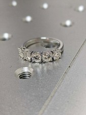 1Ct Round Certified Lab Grown Diamond Half Eternity Band 14k White Gold Plated