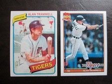 Two Topps Alan Trammell Detroit Tigers Baseball Cards - See Below