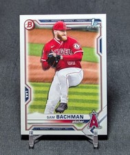 Sam Bachman 1st Prospect Rookie RC 2021 Bowman Draft Card #BD-196 LA Angels. rookie card picture