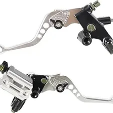 7/8" Handlebar Motorcycle Brake Clutch Lever with Master Cylinder Reservoir (Sil