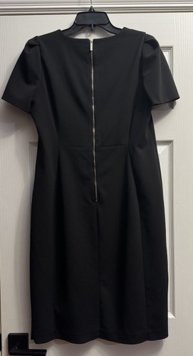 Vestido Vaina Mujer Calvin Klein Negro Negocios Profesional Cremallera Trasera Talla 14 - Imagen 3 de 20