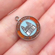 925 Sterling Silver Vintage Enamel Hearst Castle San Simeon Minimalist Pendant