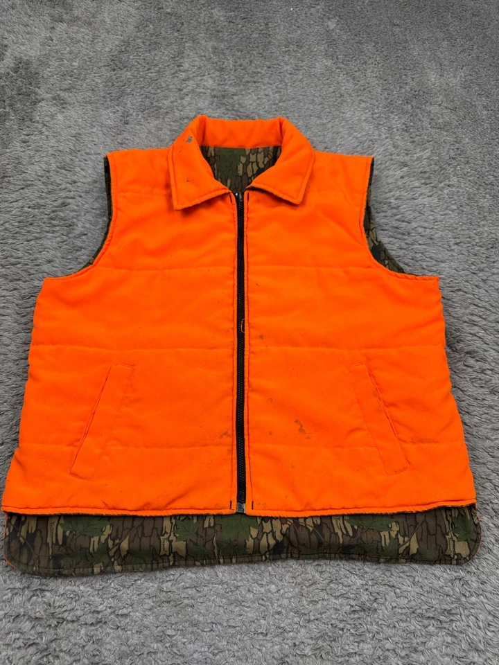 Winchester Vest Men Large Trebark Camo Reversible Orange Conceal Hunting Vtg - Image 3 of 4