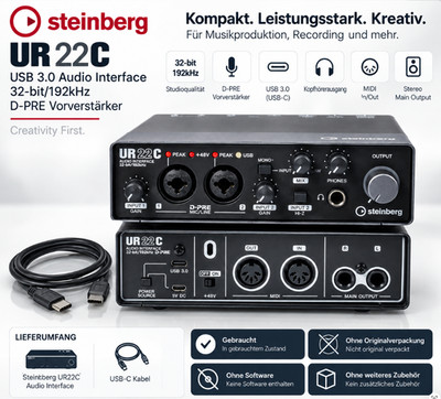 Steinberg UR22C   USB 3.0 Audio Interface 32-bit/192kHz D-PRE Vorverstärker