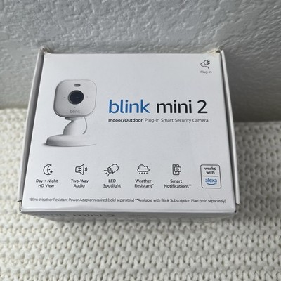 Blink Mini 2 Indoor and Outdoor Plug-in Smart Security Camera 2 Way Mic
