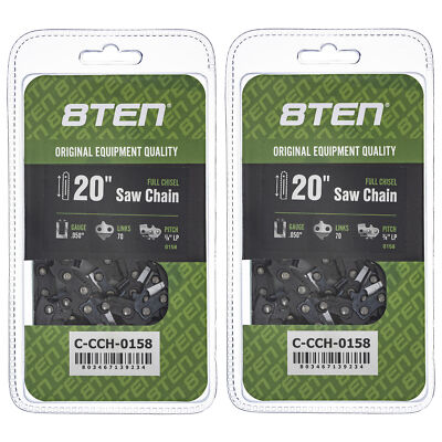 Chainsaw Chain 20 Inch .050 3/8 LP 70DL for Echo CS-590 CS-600P CS590 2-Pack