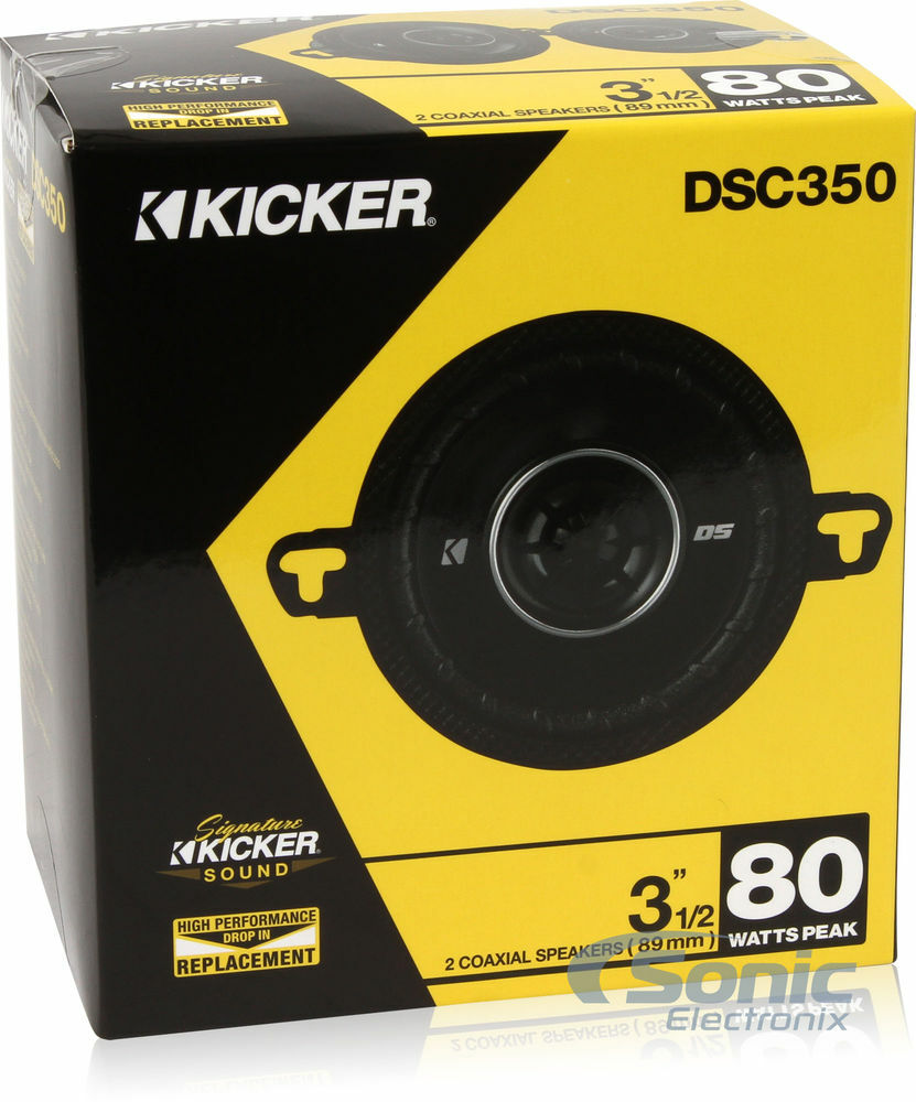 (4) Kicker 43DSC3504 3.5" Inches 160W Max 2-Way Car Audio Power Speakers Package
