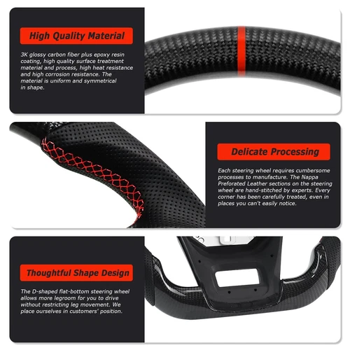 Real Carbon Fiber Steering Wheel For Ford Bronco 2021-2023 - Picture 3 of 6