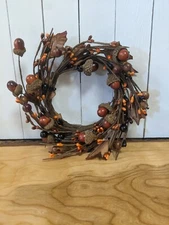 4" Country Mix Acorn Candle Ring Wreath Decor Accent