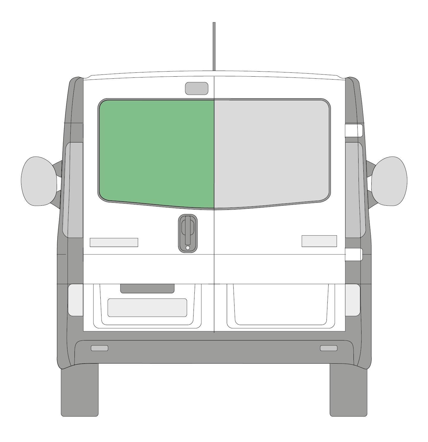 Nearside Left Rear Barn Door Window Glass Vauxhall Vivaro 2001 - 2019 Dark Tint