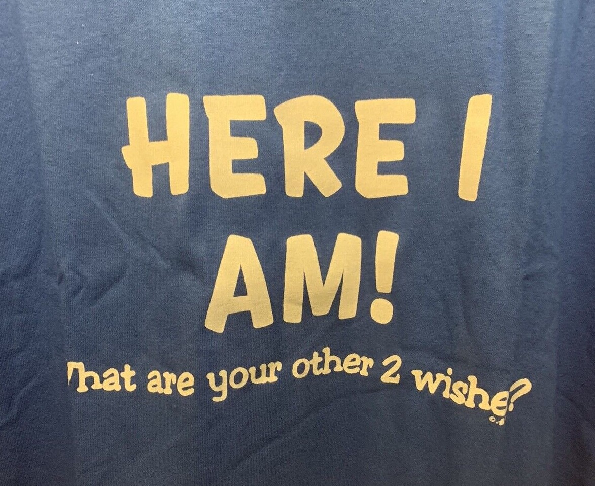 ALTRA Gildan Here I Am What Are Your Other Two Wishes T Shirt Royal XXL