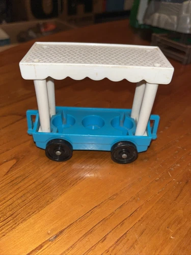 Vintage Fisher Price Little People • Blue & White Zoo Tram Car #916 •Replacement