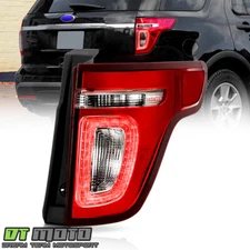 For 2011-2015 Ford Explorer Red Clear LED Tail Light Lamp Replacement Passenger