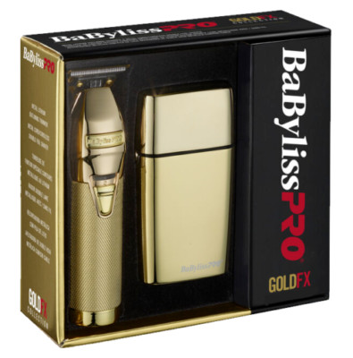 BaByliss PRO Gold FX Collection Skeleton Outliner & Double Foil Shaver FXHOLPK2G