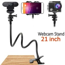 21 Inch Webcam Stand Flexible Arm Desk Gooseneck Camera Mount Cell Phone Holder