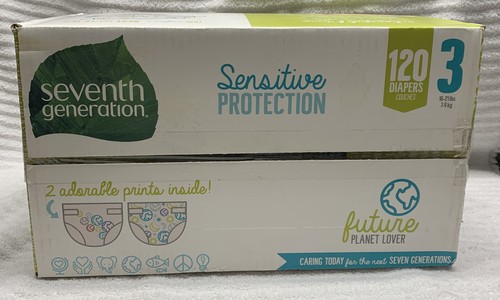 Seventh Generation Sensitive Protection Diapers, Size 3, 120 Count 16- 21 lbs - Picture 2 of 9