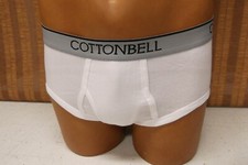 Men's COTTONBELL fly front brief Classic White Large New 36-38