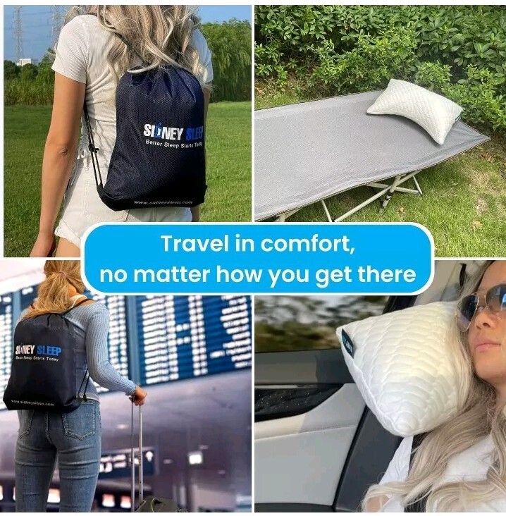 Set of 2 Mini Travel Size Neck Pillows - Knee Pillow - Back Lumbar Support - ...