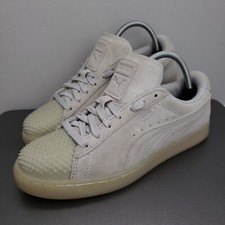 Puma Womens 8 Jelly Low Trainer Suede Grey Gum Sole 365859 02 Spike Toe Shoes