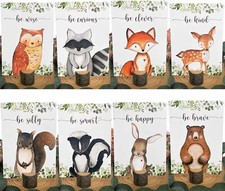 8Pcs Woodland Centerpieces and Wooden Stands, Woodland Animal Baby Shower for...