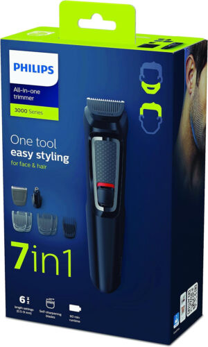 Philips Series 3000 7-in-1 Multi Grooming Kit for Beard and Hair, Nose MG3720/33 - Picture 1 of 10