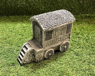 Beton traditioneller Zigeunerwagen Wohnwagen Rasen Ornament Skulptur Outdoor Garten